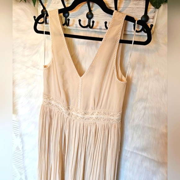 Massimo Dutti Bohemian Crepe Beaded Maxi Dress - Picture 2 of 10